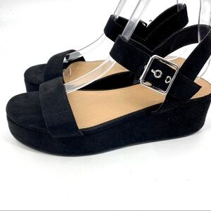 ASOS black platform ankle wrap sandal 6/8